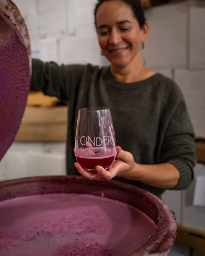 Harvest @ Winery 4x5-57 Cinder wine being poured at the table